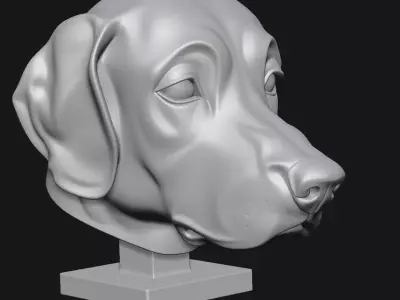 Dog head sculpture 3D print model