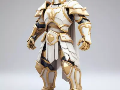 Luxury Paladin Plate Armor 3D Character for Fantasy RPG and VR 3D model