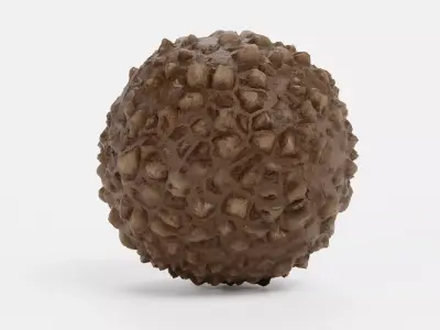 Chocolate Candy V2 - Nut-Texture Chocolate Sphere 3D model