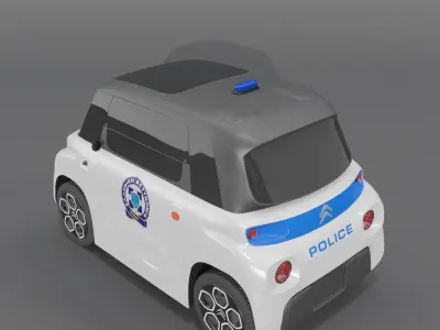 Citroen Police Electro Car 3D model 3D model