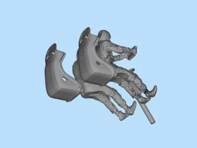 3D print ready Pilot Rally race car male Racing Driver  3D print model