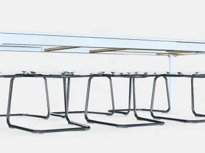 EKEDALEN - TOBIAS Table and 6 chairs Low-poly 3D model