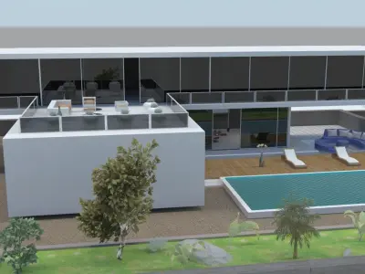 villa modern house 3D model