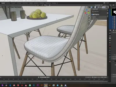Low-poly modern interior  Low-poly 3D model