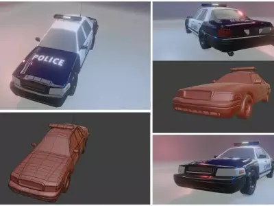 lowpoly 3d police car Low-poly 3D model