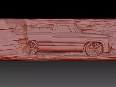 The car is on the road 3D print model