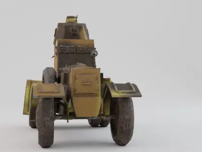 WZ34 Armored Car PBR Game Ready VR AR low-poly 3d model Low-poly 3D model