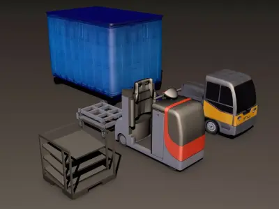 Electric Tractor Low-poly 3D model