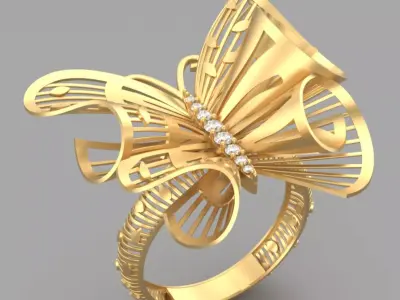 Ring Butterfly R-001 3D print model