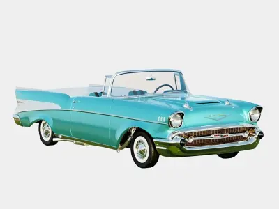 Chevrolet Bel Air 1957 Convertible Low-poly 3D model