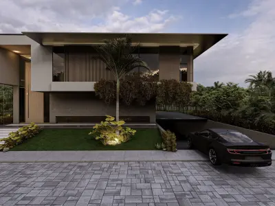 Modern Luxury Villa Exterior Design 3D Model  3D model