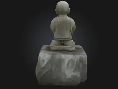 Little Monk Statue  Peaceful Figurine Model for Zen and Garden 3D model