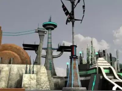 Sci Fi Buildings  Low-poly 3D model