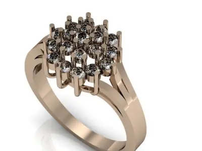 daimond ring 3D print model 13
