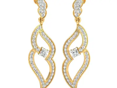 Women Earring 3DM STL OBJ FBX Render Details 3D print model 10