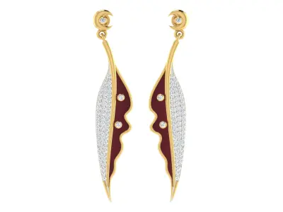 Women Drop Earrings 3dm STL OBJ FBX Renders Details 3D print model 25
