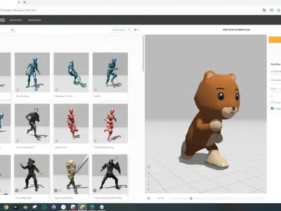 Character001 Animated Bear 3D  Low-poly 3D model