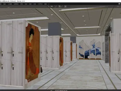 Locker room 3D model