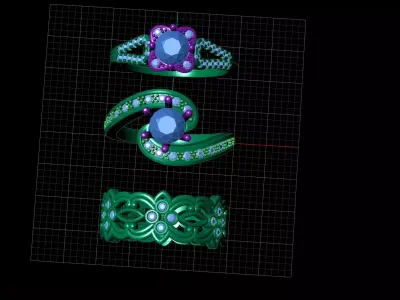 Rings triple Free 3D print model