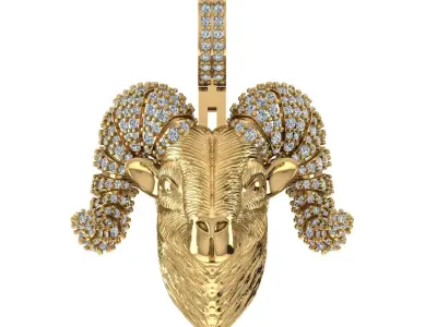 Goat Pendant  3D print model 3D print model