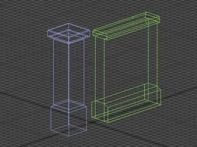 Brick fence Low-poly 3D model