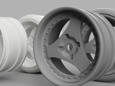 12mm HEX D52mm Staggered Yokohama Advan Oni RC wheels  3D print model