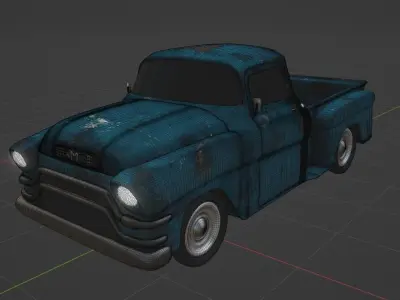 GMC Blue Chip 1955 old pickup truck 3D model