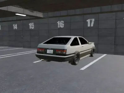AE86 DRIFT CAR Low-poly 3D model