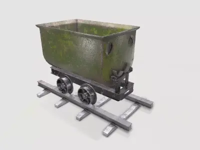 Mine Wagon 5 Low-poly 3D model