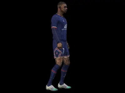 Kylian Mbappe lowpoly no rig Low-poly 3D model