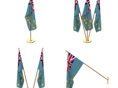 Tuvalu Flag Pack 3D model