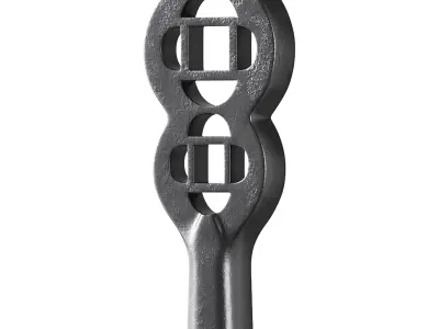 Polished Solid Aluminium Carpet Clip Stair Holder Pair 3D model