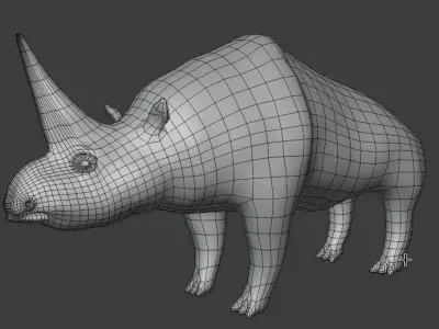 ELASMOTHERIUM rhinoceros Low-poly 3D model