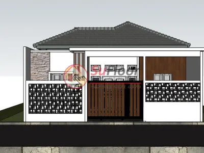 House 9x10m code 442- Sketchup 3D model 3D model 3D model