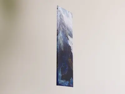 Abstract tall painting on wooden frame 3D model