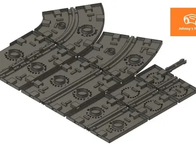 Single Lane Slot Car Track System Free 3D print model