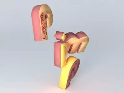 pimp letter p Free 3D model