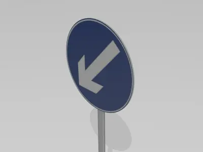 Keep left sign 3D model