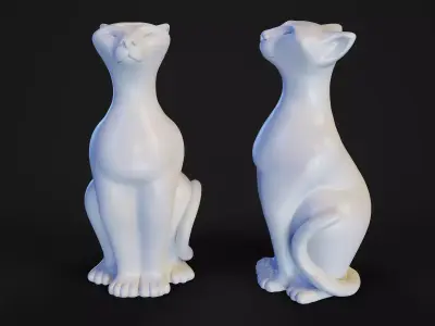 Sitting Cat Figurine 3D print model
