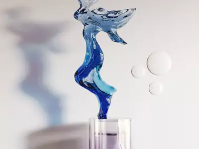 Modern crystal sculpture decoration 3D model 3D model