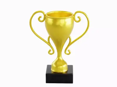 Gold Trophy Cup 04 Low-poly 3D model