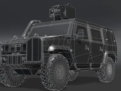  Light armored vehicle Iveco LMV Low-poly 3D model
