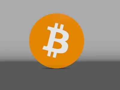 Bitcoin Logo With Text Free low-poly 3D model