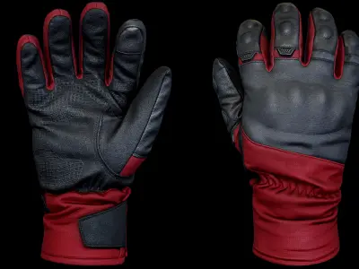 Motor Gloves 008 Low-poly 3D model