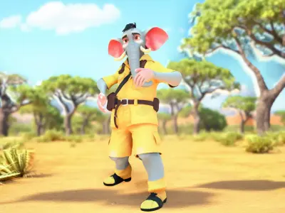 Elephant Explorer model pack Low-poly 3D model