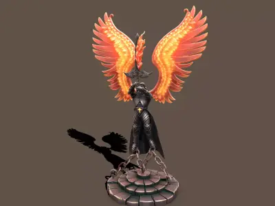 Statue archangel Low-poly 3D model