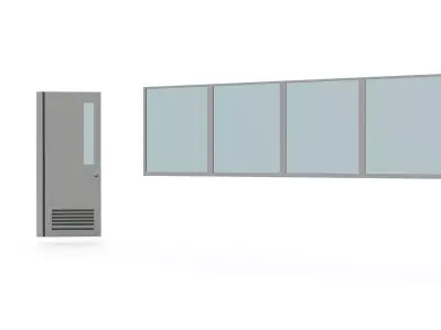 door window glass 3 3D model