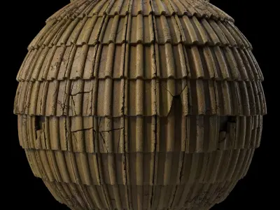 Roof Tile Materials 74- Damaged Concrete Roofing Seamless Pbr Texture