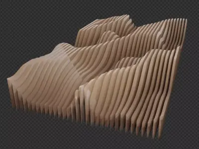 Artistic deco mantic wave 3D print model