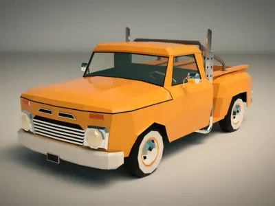 Low Poly Vintage Pickup 03 Low-poly 3D model